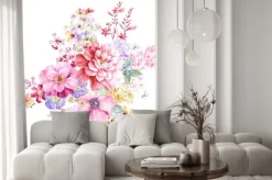 Naklejka: Kolorowe kwiaty akwarela