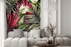 Naklejka: Kolorowe liście i kwiaty