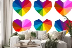 Naklejka: Kolorowe serca, wektor zestaw