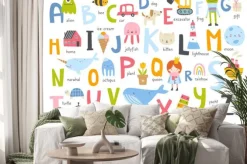Naklejka: Kolorowy alfabet dla dzieci