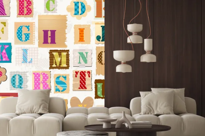 Naklejka: Kolorowy alfabet dla dzieci