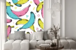 Naklejka: Kolorowy bananowy wzór