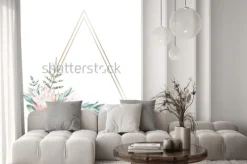 Naklejka: Kompozycja kwiatowa z trójkątną ramą