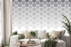 Naklejka: Koncepcja geometrii z linii. geometryczne degradować gradient