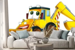 Naklejka: Koparka z bajki dla dzieci