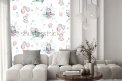 Naklejka: Króliczki w samolocikach i z balonami dla dzieci