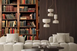 Naklejka: Książki księgi na półkach w bibliotece