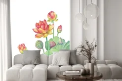 Naklejka: Kwiat lotosu na akwareli