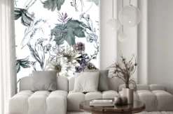 Naklejka: Kwiaty liście i trawy