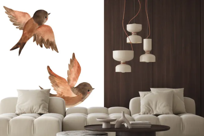 Naklejka: Latające jaskółki małe ptaszki