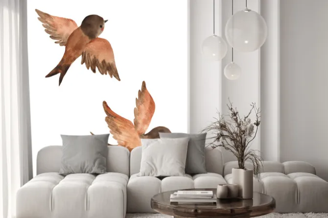 Naklejka: Latające jaskółki małe ptaszki