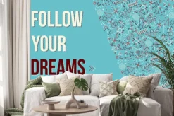 Naklejka: Śledź swój projekt marzenia cytat plakat