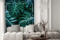 Naklejka: Liście monstery w ramce