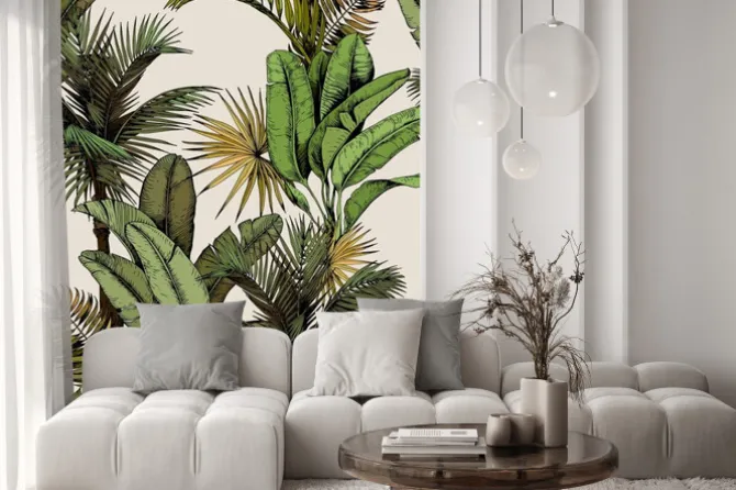 Naklejka: Liście palmowe i bananowe