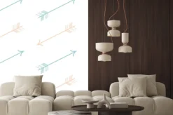 Naklejka: Śliczny pastelowy kolor różowy niebieskie strzałki bez szwu wzór