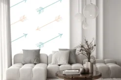 Naklejka: Śliczny pastelowy kolor różowy niebieskie strzałki bez szwu wzór