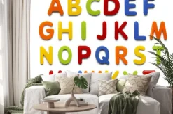 Naklejka: Literki alfabetu w formie kolorowych magnesów