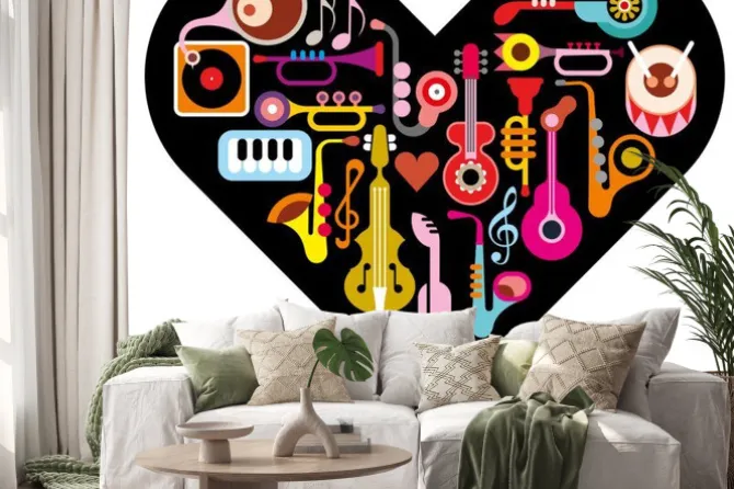Naklejka: Love music