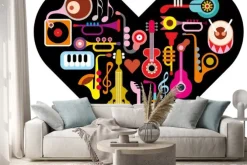 Naklejka: Love music