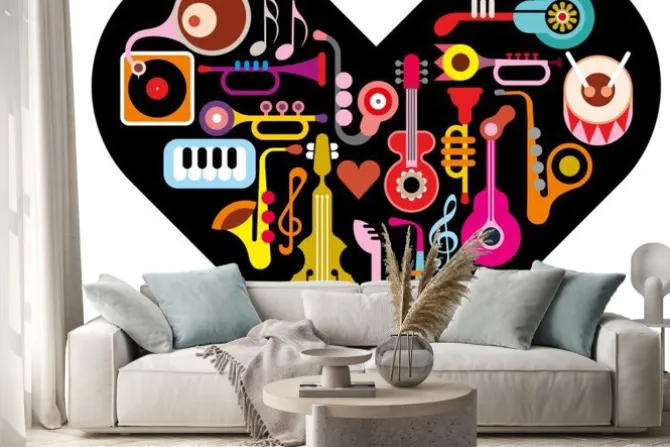 Naklejka: Love music