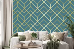 Naklejka: Luksusowy wzór geometryczny. bezszwowe linie wektorowe. złoty