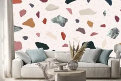 Naklejka: Luxury terrazzo background vector. marble texture pattern for