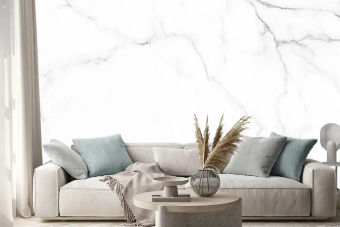 Naklejka: Marmur w odcieniach bieli i szarości