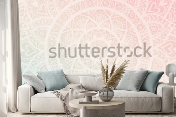 Naklejka: Marzycielski gradient tapety z wzorem mandali. tło dla jogi,