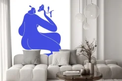 Naklejka: Matisse-inspired contemporary poster with abstract female figure