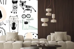 Naklejka: Minimalistyczne zwierzęta dla dzieci w stylu skandynawskim