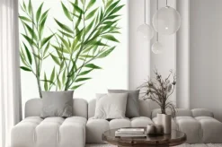 Naklejka: Młody zielony bambus