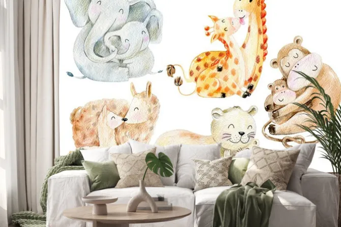 Naklejka: Mom and baby