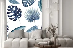 Naklejka: Monochromatyczne tropikalne liście