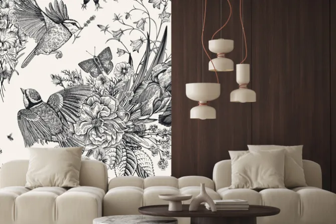 Naklejka: Motywy botaniczne w stylu dawnej ilustracji