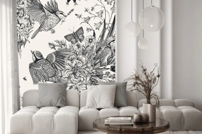 Naklejka: Motywy botaniczne w stylu dawnej ilustracji