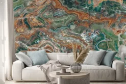 Naklejka: Natural aqua marble stone texture background, watercolor marble