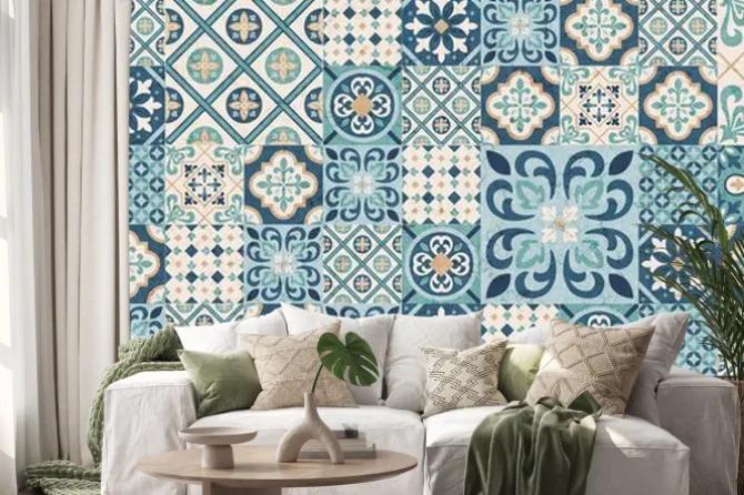 Naklejka: Niebieska marokańska mozaika