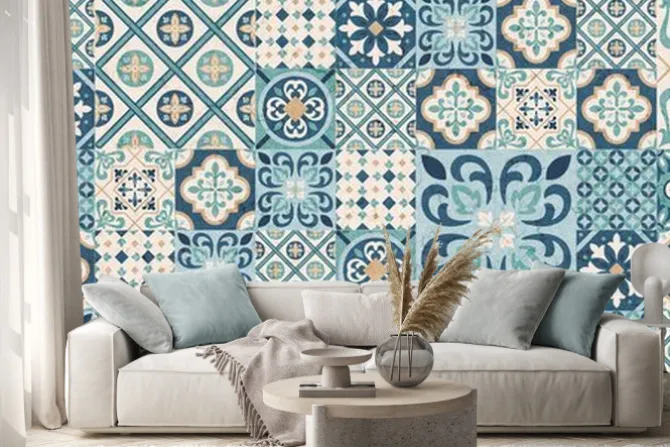 Naklejka: Niebieska marokańska mozaika