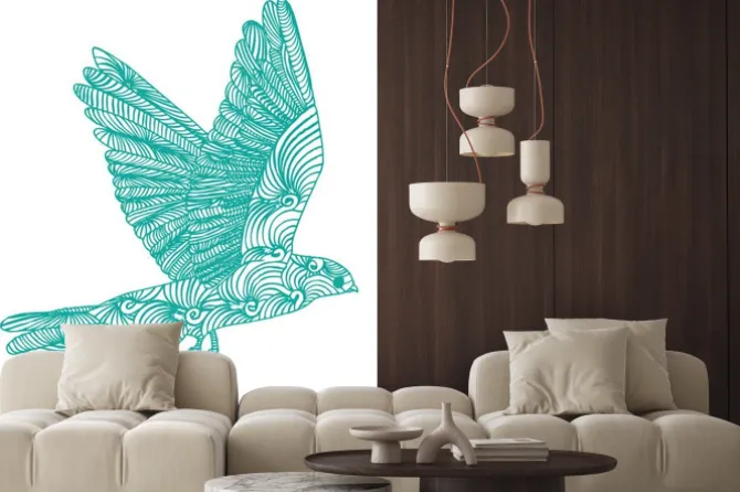 Naklejka: Niebieski ptak abstrakcyjny