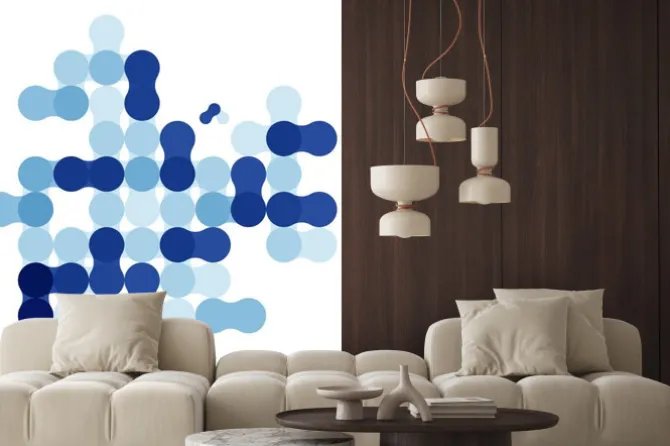 Naklejka: Niebieskie tło abstrakcyjna nowoczesny geometryczny