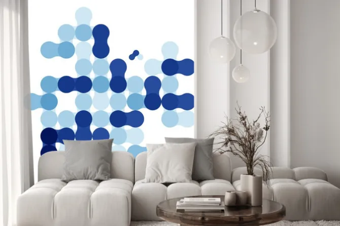 Naklejka: Niebieskie tło abstrakcyjna nowoczesny geometryczny