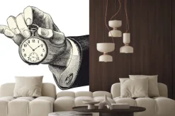 Naklejka: Odliczając czas do lampki wina w małej retro winiarni