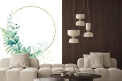 Naklejka: Okrągły wianek z liśćmi