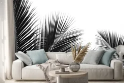 Naklejka: Palms leaf on white background