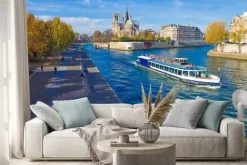 Naklejka: Paryż, la seine et notre-dame vu du pont de la tournelle