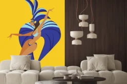 Naklejka: Płaska konstrukcja geometryczna królowej tańca samby