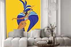 Naklejka: Płaska konstrukcja geometryczna królowej tańca samby