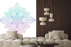 Naklejka: Pastelowa mandala na białym tle