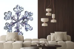 Naklejka: Płatek śniegu makro naturalny kryształ