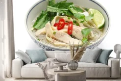 Naklejka: Pho ga, wietnamski ryż z kurczaka zupa z makaronem